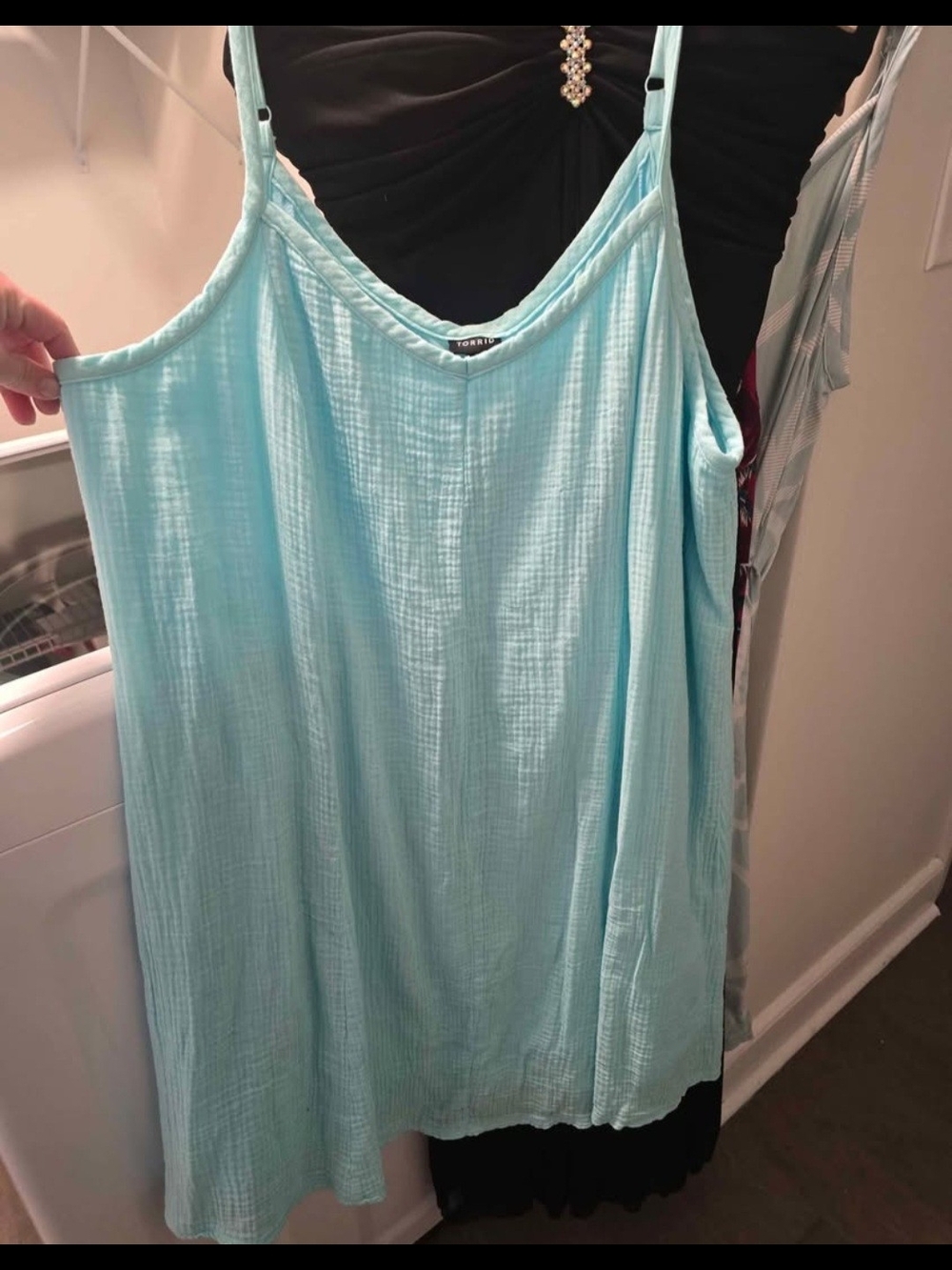 torrid light blue textured midi dress - Picture 3 of 4